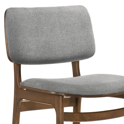 Armen Living - Lima Gray Upholstered Wood Dining Chairs in Walnut Finish (Set of 2) - LCLMSIGRWA veiw 5