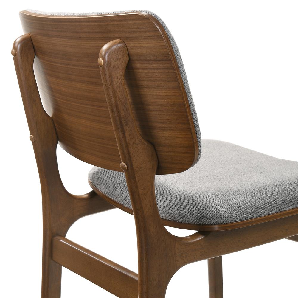 Armen Living - Lima Gray Upholstered Wood Dining Chairs in Walnut Finish (Set of 2) - LCLMSIGRWA veiw 6