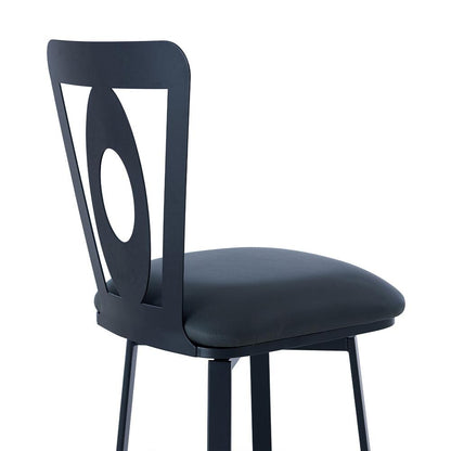 Armen Living - Lola Contemporary 30in Bar Height Barstool in Matte Black Finish and Gray Faux Leather - LCLLBAMBGR30 veiw 5