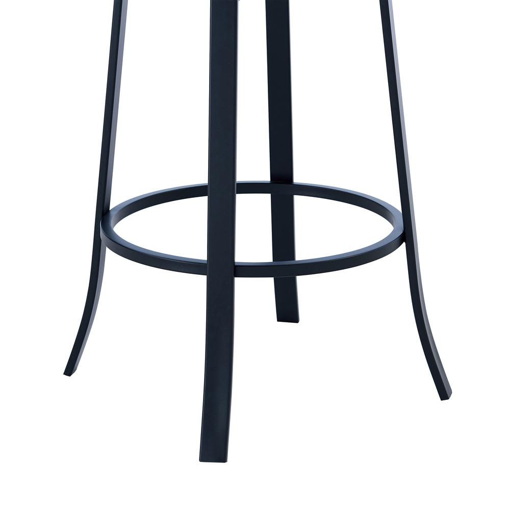 Armen Living - Lola Contemporary 30in Bar Height Barstool in Matte Black Finish and Gray Faux Leather - LCLLBAMBGR30 veiw 6