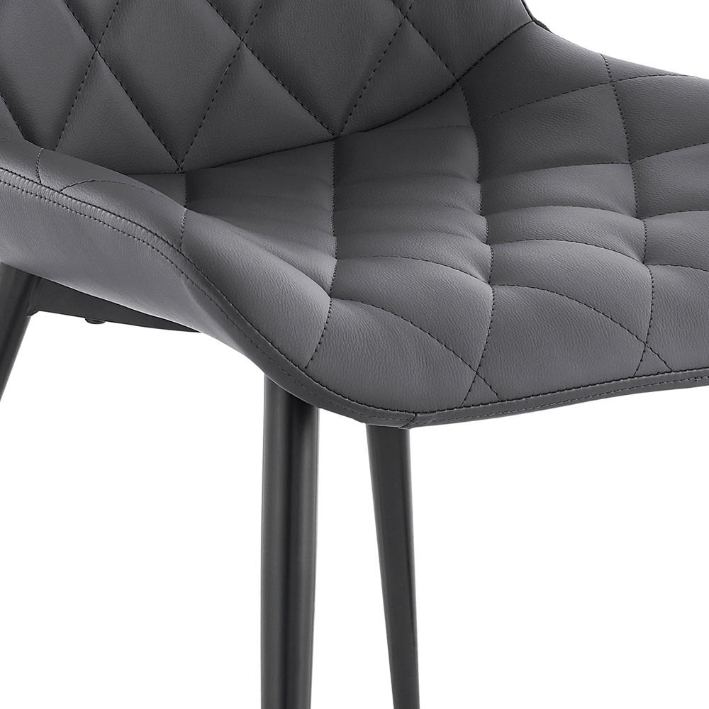 Armen Living - Loralie Gray Faux Leather and Black Metal Dining Chairs (Set of 2) - LCLRSIBLGR veiw 6