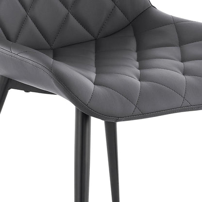 Armen Living - Loralie Gray Faux Leather and Black Metal Dining Chairs (Set of 2) - LCLRSIBLGR veiw 6
