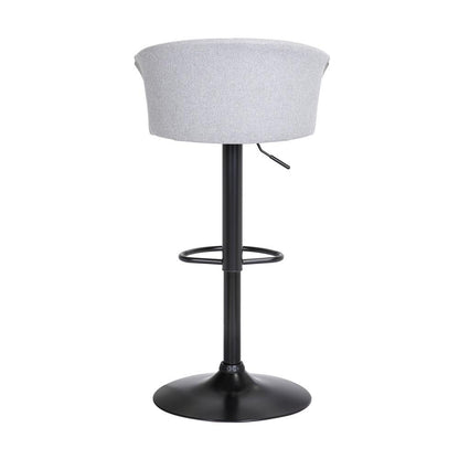 Armen Living  - Lydia Adjustable Black Wood Bar Stool in Light Grey Fabric with Black Metal - LCLYBABLKLTGR veiw 5