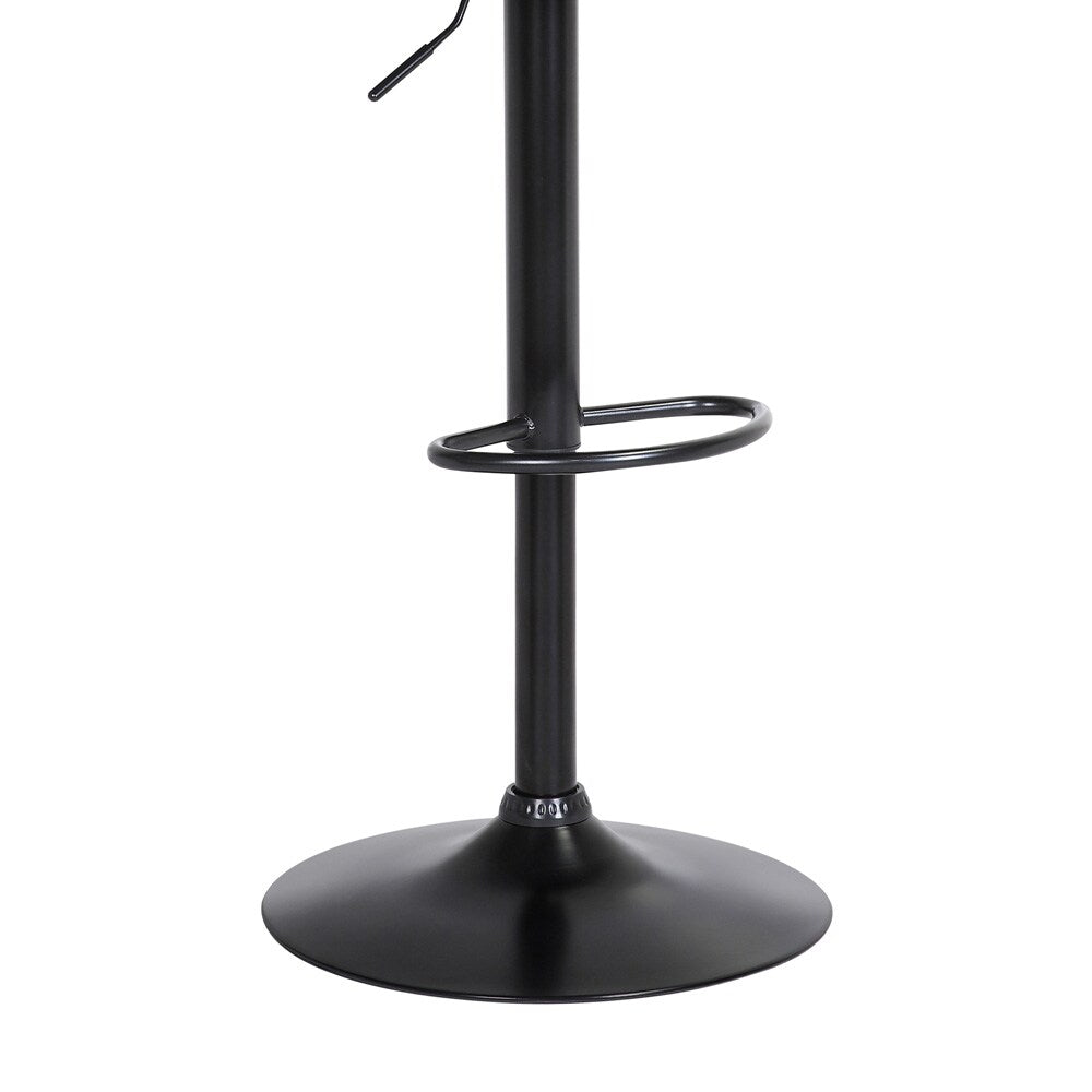 Armen Living  - Lydia Adjustable Black Wood Bar Stool in Light Grey Fabric with Black Metal - LCLYBABLKLTGR veiw 8
