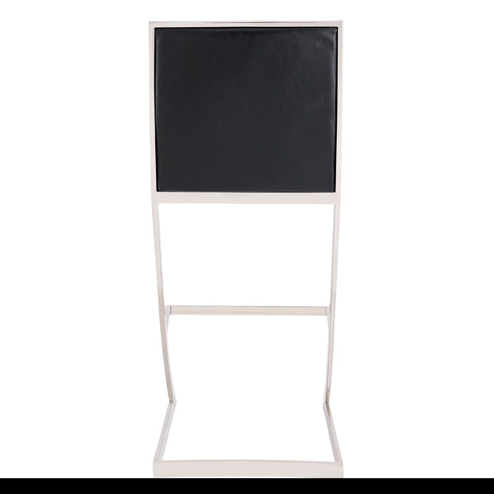 Armen Living - Marc 30in Vintage Black Faux Leather and Brushed Stainless Steel Bar Stool - LCMRBABSVB30 veiw 4
