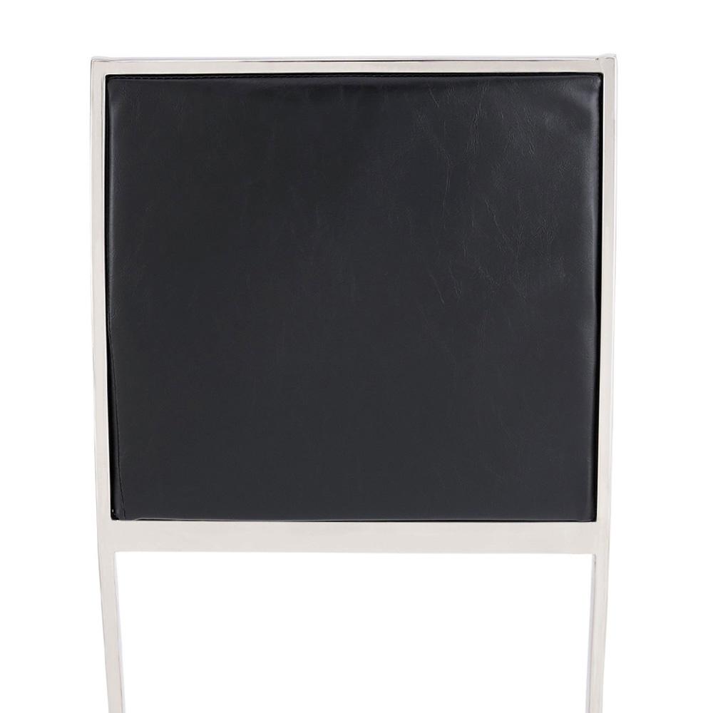 Armen Living - Marc 30in Vintage Black Faux Leather and Brushed Stainless Steel Bar Stool - LCMRBABSVB30 veiw 6