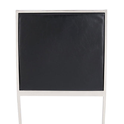 Armen Living - Marc 30in Vintage Black Faux Leather and Brushed Stainless Steel Bar Stool - LCMRBABSVB30 veiw 6