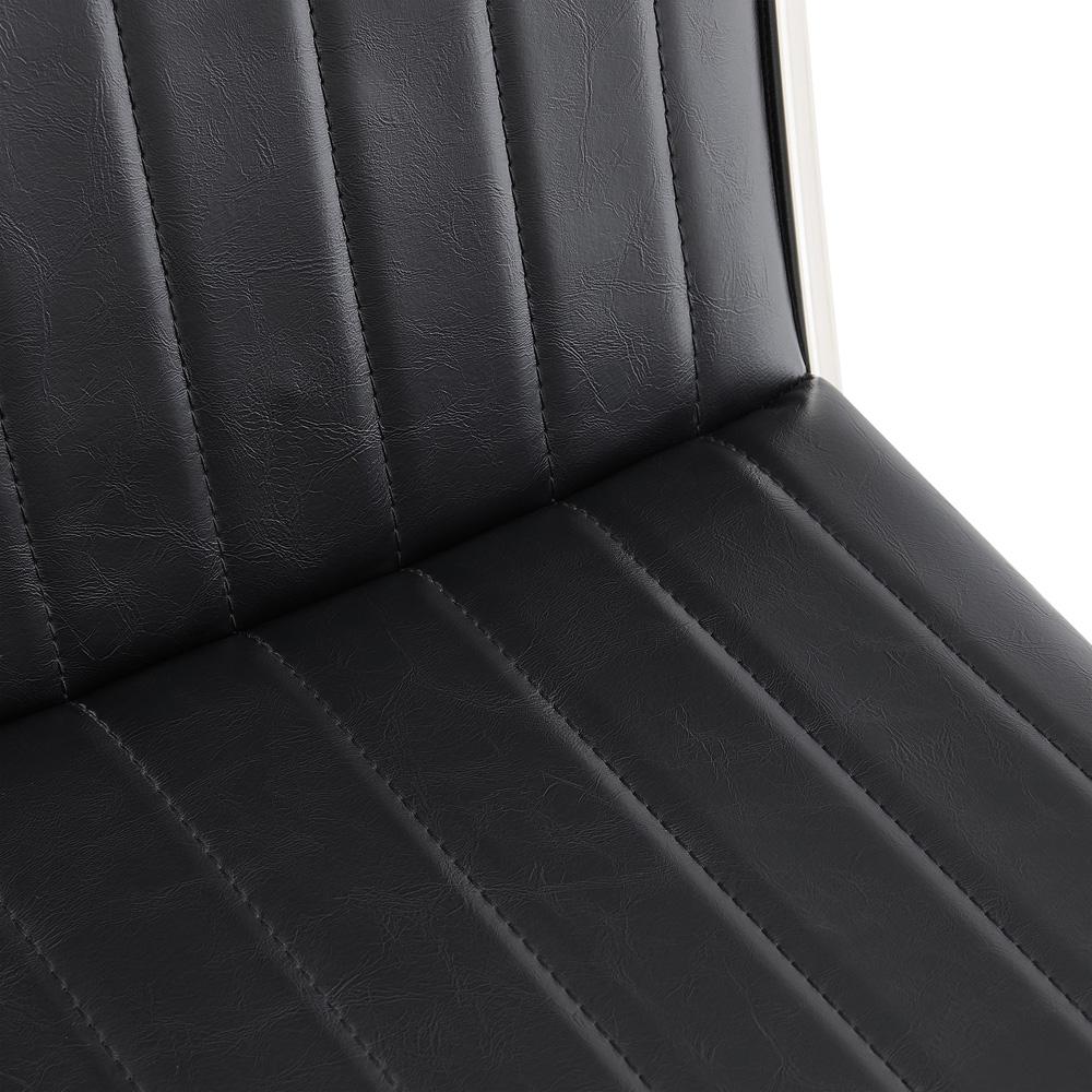 Armen Living - Marc 30in Vintage Black Faux Leather and Brushed Stainless Steel Bar Stool - LCMRBABSVB30 veiw 7