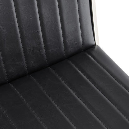 Armen Living - Marc 30in Vintage Black Faux Leather and Brushed Stainless Steel Bar Stool - LCMRBABSVB30 veiw 7