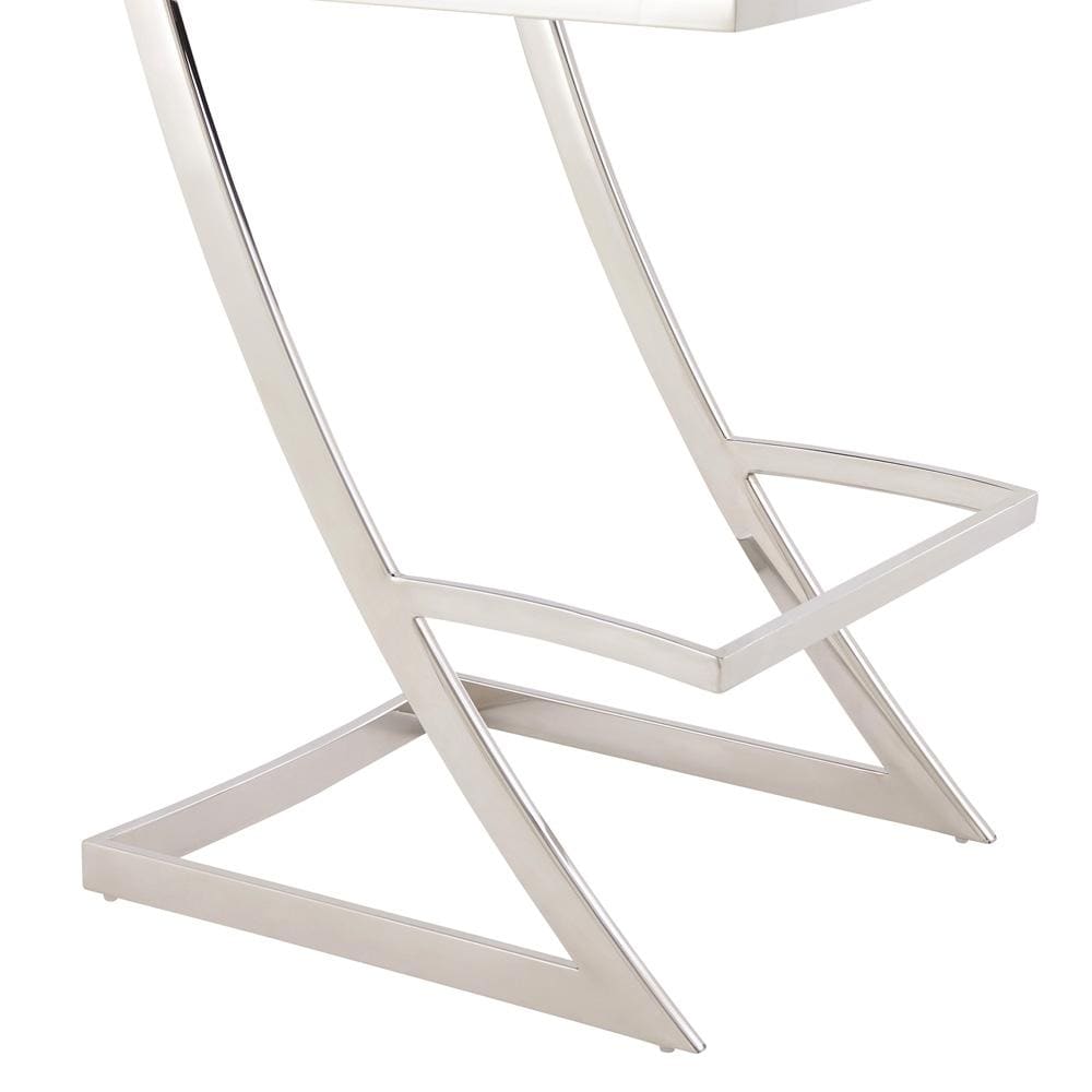 Armen Living - Marc 30in Vintage Black Faux Leather and Brushed Stainless Steel Bar Stool - LCMRBABSVB30 veiw 8