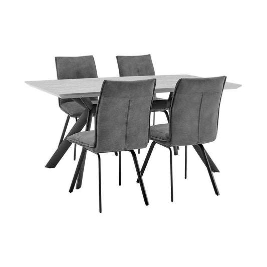 Armen Living - Margot and Charcoal Rylee 5 Piece Modern Rectangular Dining Set - SETMNDI5RYCH veiw 1