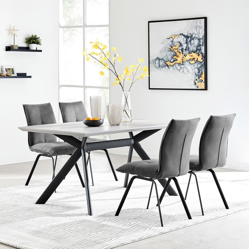 Armen Living - Margot and Charcoal Rylee 5 Piece Modern Rectangular Dining Set - SETMNDI5RYCH veiw 8