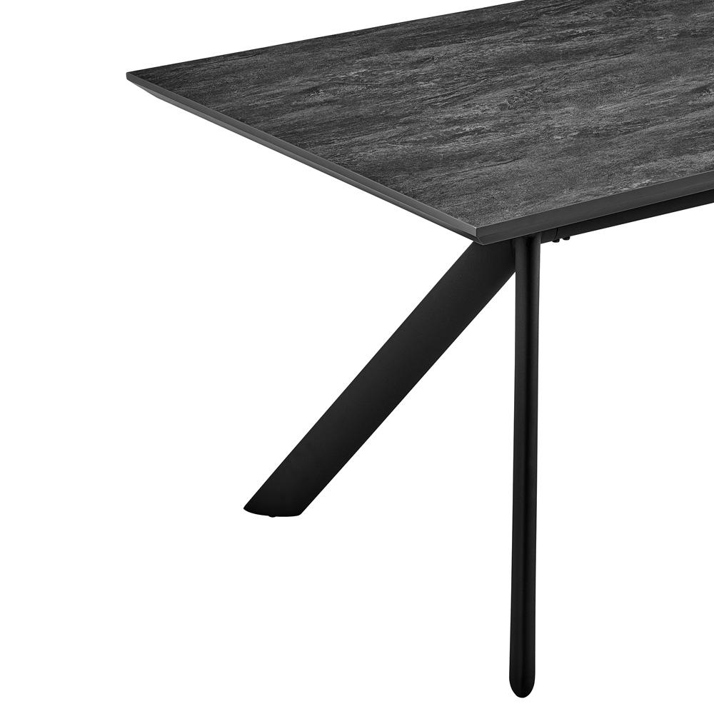 Armen Living - Margot Dark Gray Rectangular Dining Table with Black Finish - LCMNDICH veiw 3