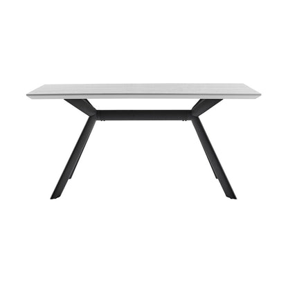 Armen Living - Margot Light Gray Rectangular Dining Table with Black Finish - LCMNDIGRY veiw 1