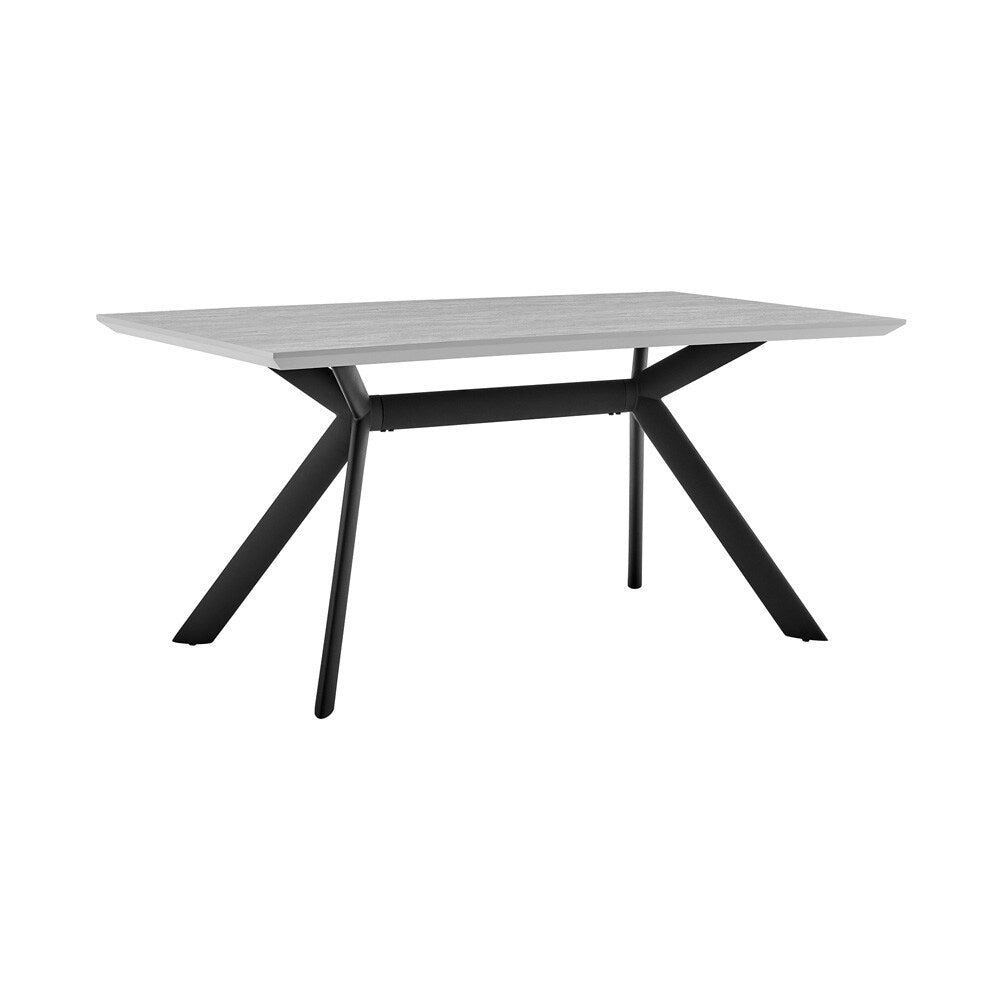 Armen Living - Margot Light Gray Rectangular Dining Table with Black Finish - LCMNDIGRY veiw 2