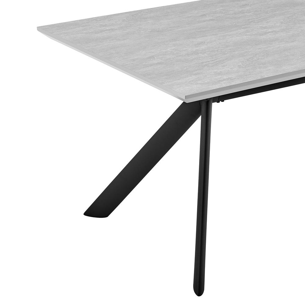Armen Living - Margot Light Gray Rectangular Dining Table with Black Finish - LCMNDIGRY veiw 3