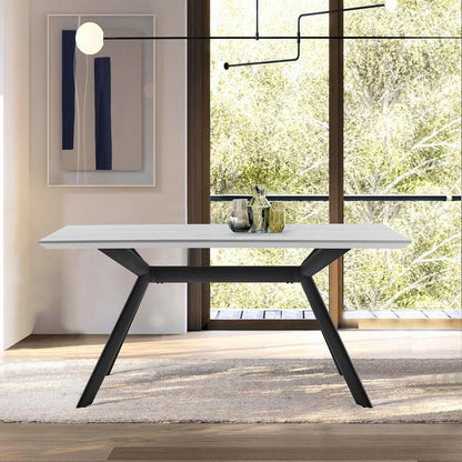Armen Living - Margot Light Gray Rectangular Dining Table with Black Finish - LCMNDIGRY veiw 5