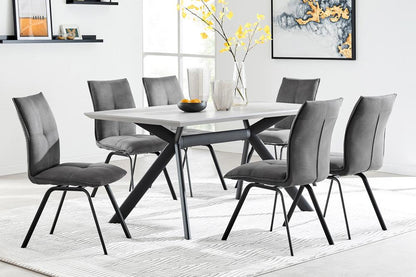Armen Living - Margot Light Gray Rectangular Dining Table with Black Finish - LCMNDIGRY veiw 6