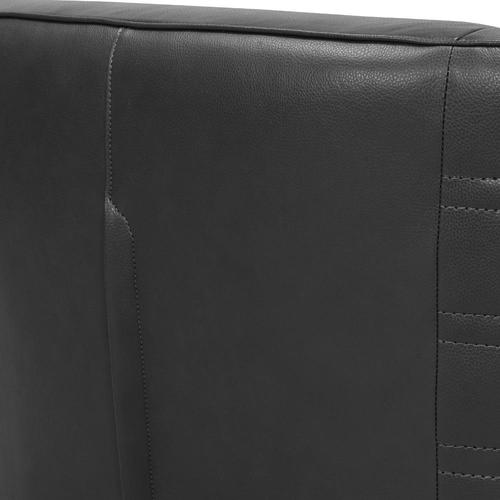 Armen Living - Melanie Swivel Pewter Genuine Leather Barrel Chair - LCMECHPW veiw 6