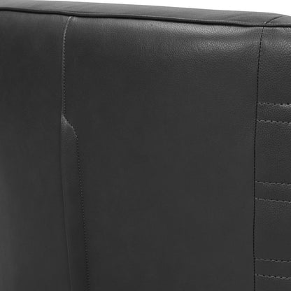 Armen Living - Melanie Swivel Pewter Genuine Leather Barrel Chair - LCMECHPW veiw 6