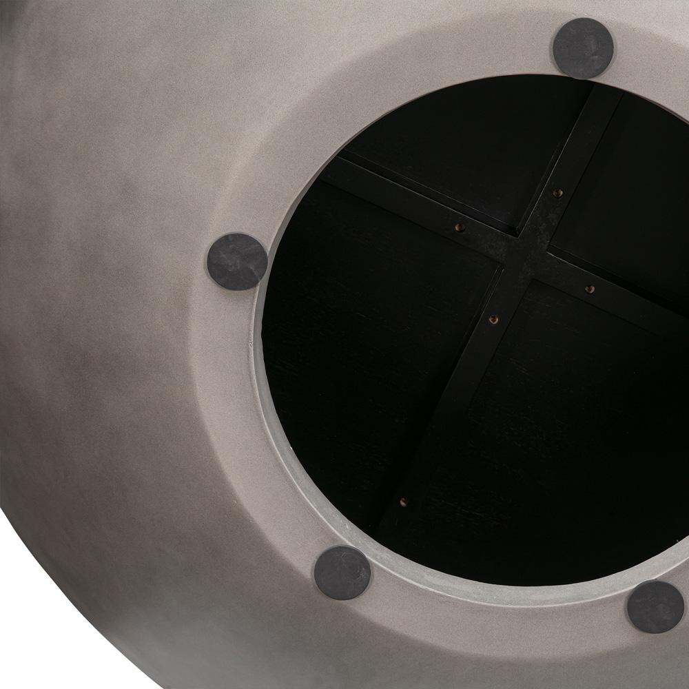 Armen Living - Melody Round Coffee Table in Concrete and Black Brushed Oak - LCMFCOCCBL veiw 3