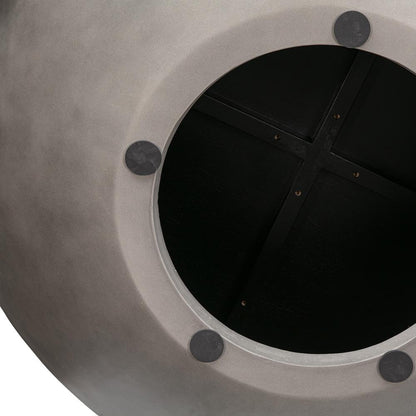 Armen Living - Melody Round Coffee Table in Concrete and Black Brushed Oak - LCMFCOCCBL veiw 3