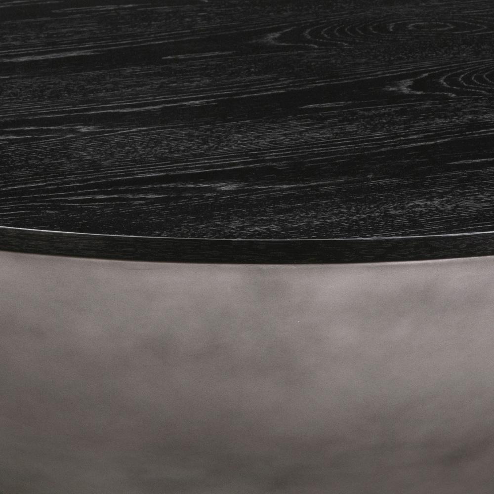 Armen Living - Melody Round Coffee Table in Concrete and Black Brushed Oak - LCMFCOCCBL veiw 6