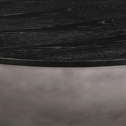 Armen Living - Melody Round Coffee Table in Concrete and Black Brushed Oak - LCMFCOCCBL veiw 6