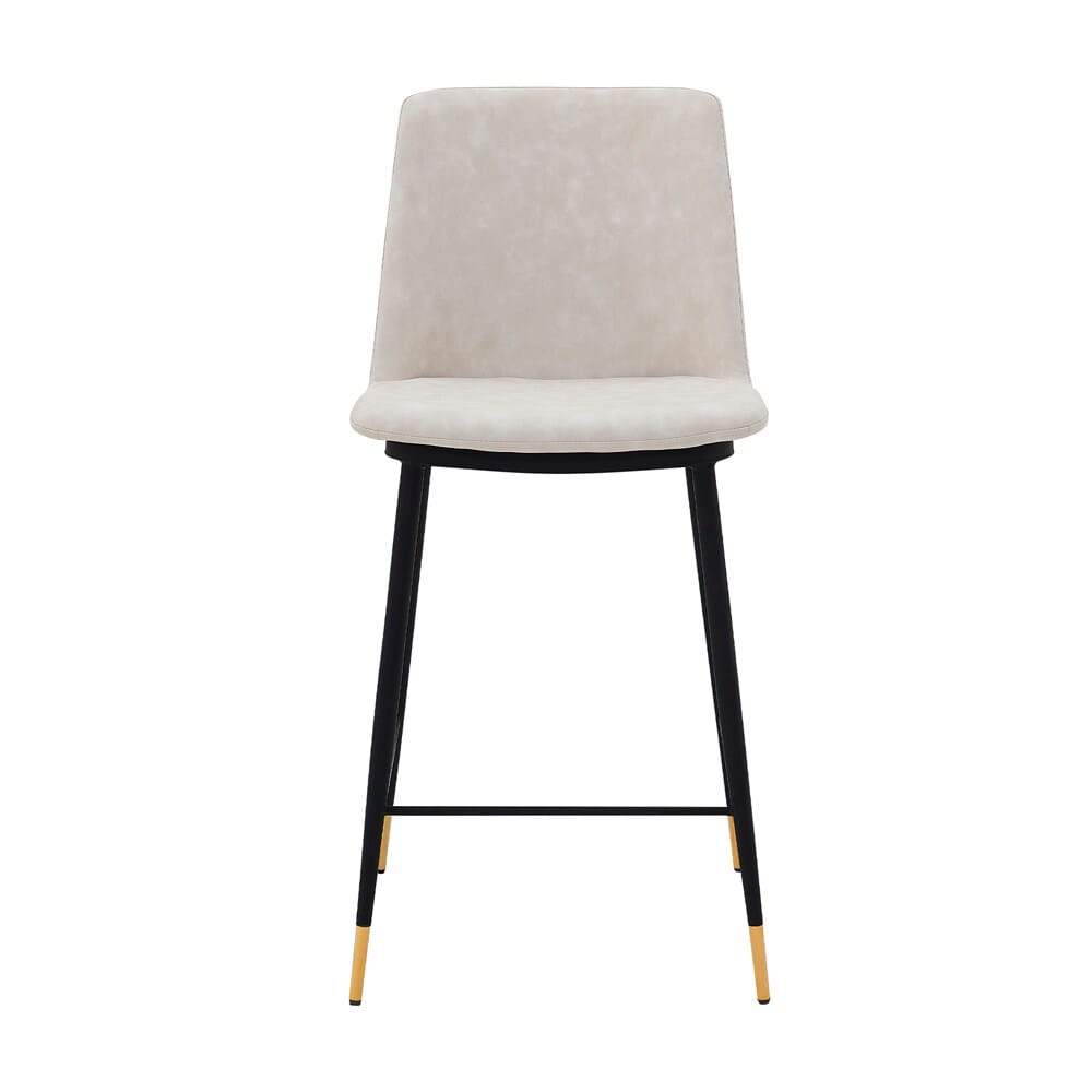 Armen Living - Messina 26in Cream Faux Leather and Metal Counter Height Bar Stool - LCMSBABLCRM26 veiw 1