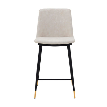 Armen Living - Messina 26in Cream Faux Leather and Metal Counter Height Bar Stool - LCMSBABLCRM26 veiw 1