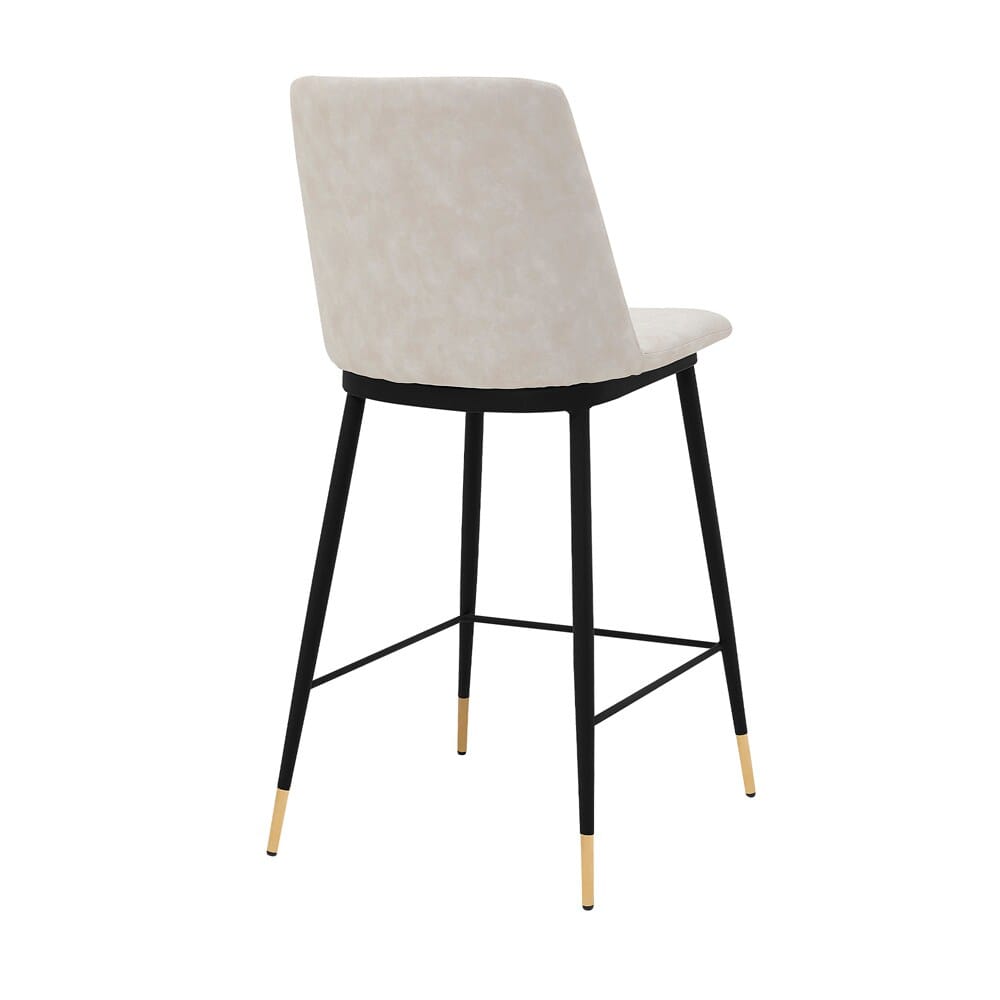 Armen Living - Messina 26in Cream Faux Leather and Metal Counter Height Bar Stool - LCMSBABLCRM26 veiw 2