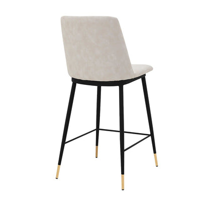Armen Living - Messina 26in Cream Faux Leather and Metal Counter Height Bar Stool - LCMSBABLCRM26 veiw 2