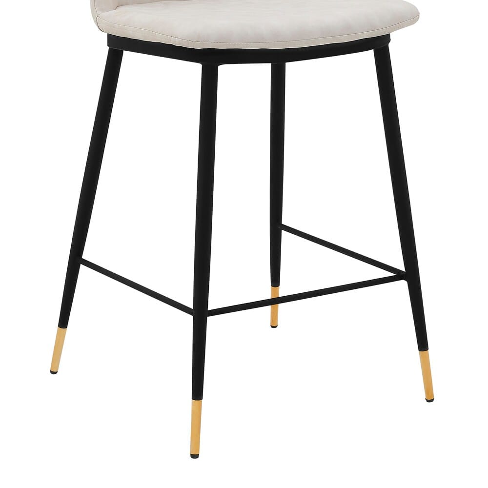 Armen Living - Messina 26in Cream Faux Leather and Metal Counter Height Bar Stool - LCMSBABLCRM26 veiw 5