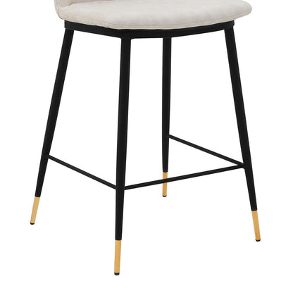 Armen Living - Messina 26in Cream Faux Leather and Metal Counter Height Bar Stool - LCMSBABLCRM26 veiw 5