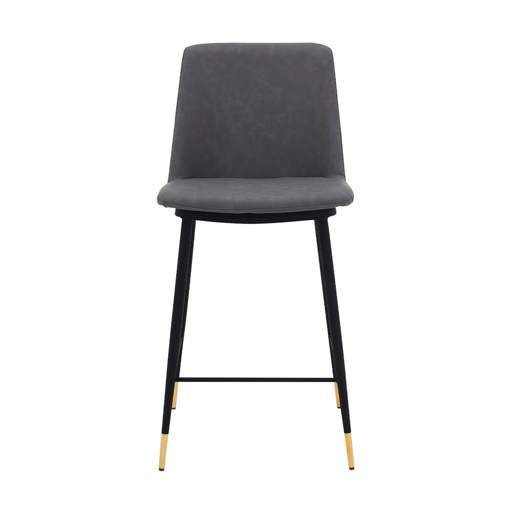 Armen Living - Messina 26in Gray Faux Leather and Metal Counter Height Bar Stool - LCMSBABLGRY26 veiw 1
