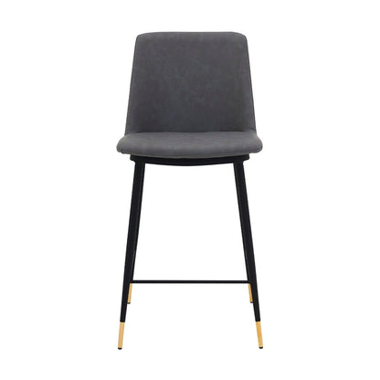 Armen Living - Messina 26in Gray Faux Leather and Metal Counter Height Bar Stool - LCMSBABLGRY26 veiw 1