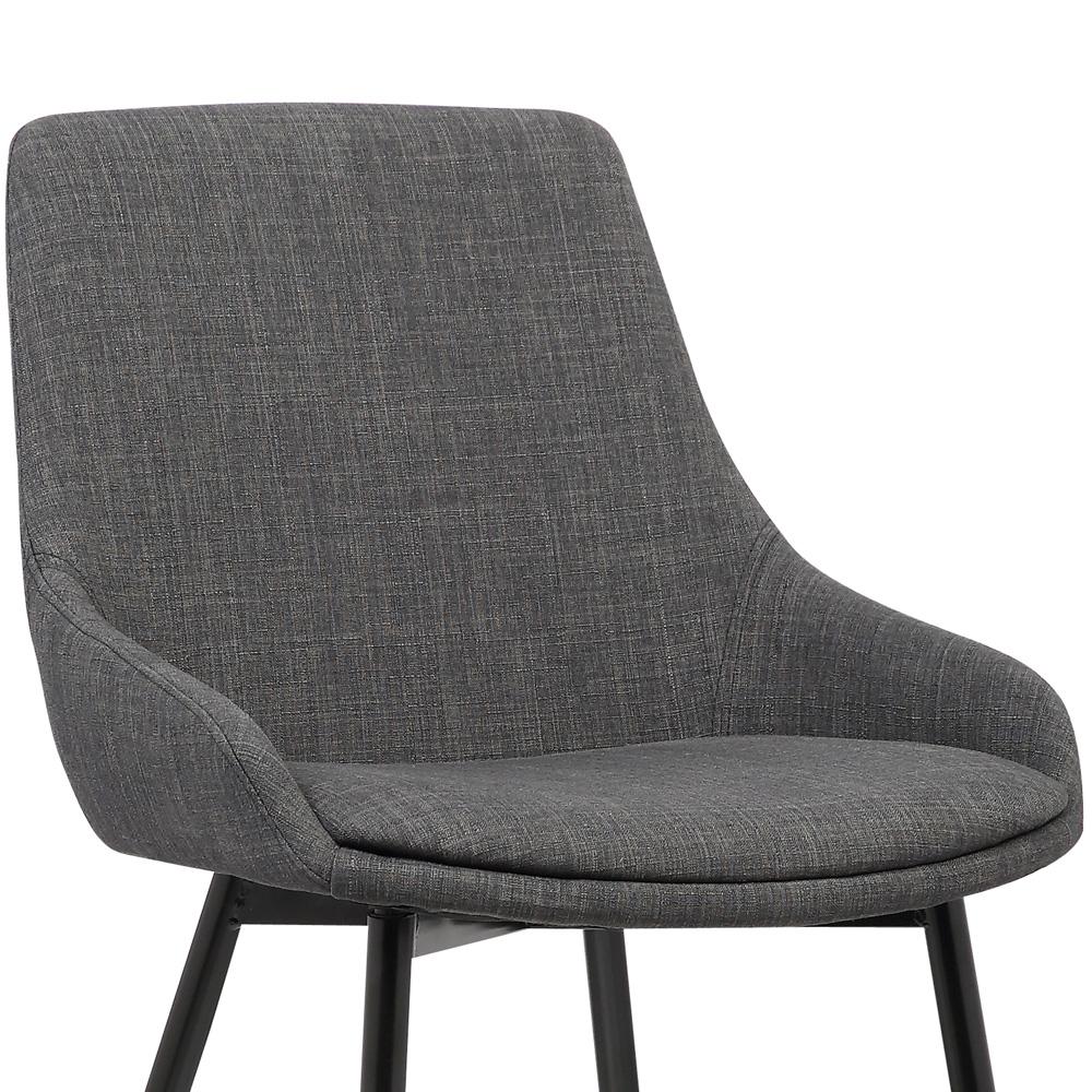 Armen Living - Mia Contemporary Dining Chair in Charcoal Fabric with Black Powder Coated Metal Legs - LCMICHCH veiw 5