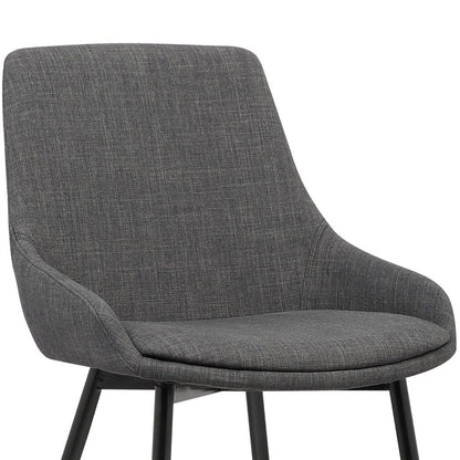 Armen Living - Mia Contemporary Dining Chair in Charcoal Fabric with Black Powder Coated Metal Legs - LCMICHCH veiw 5