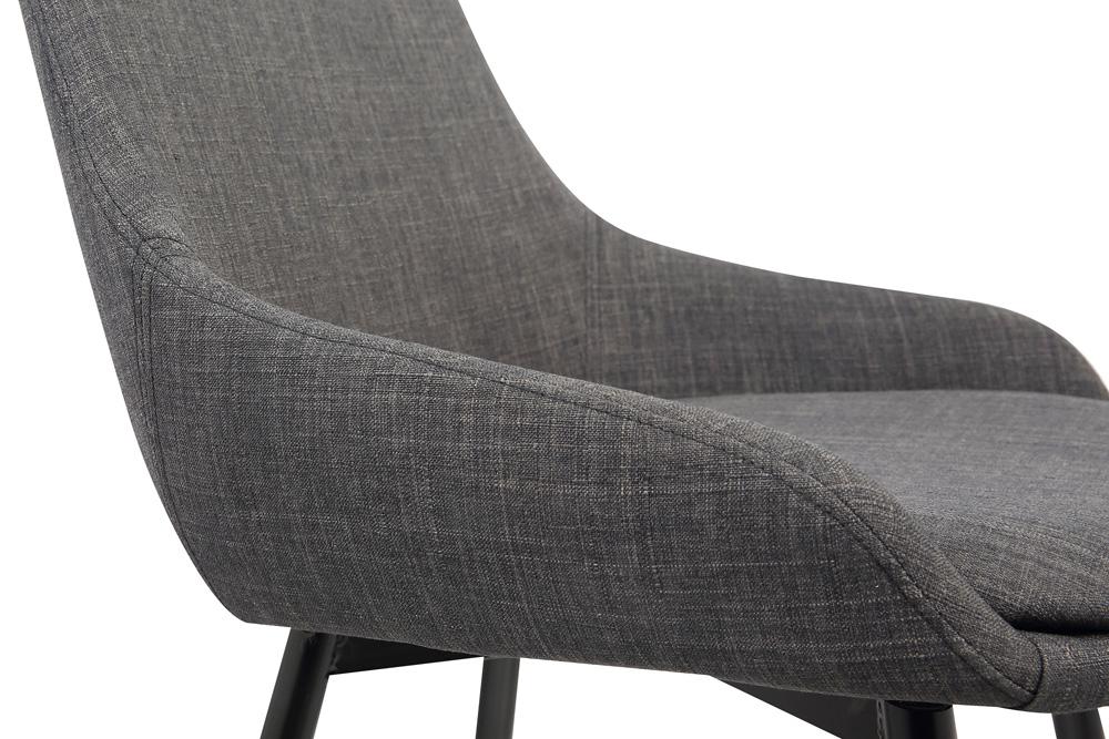 Armen Living - Mia Contemporary Dining Chair in Charcoal Fabric with Black Powder Coated Metal Legs - LCMICHCH veiw 6