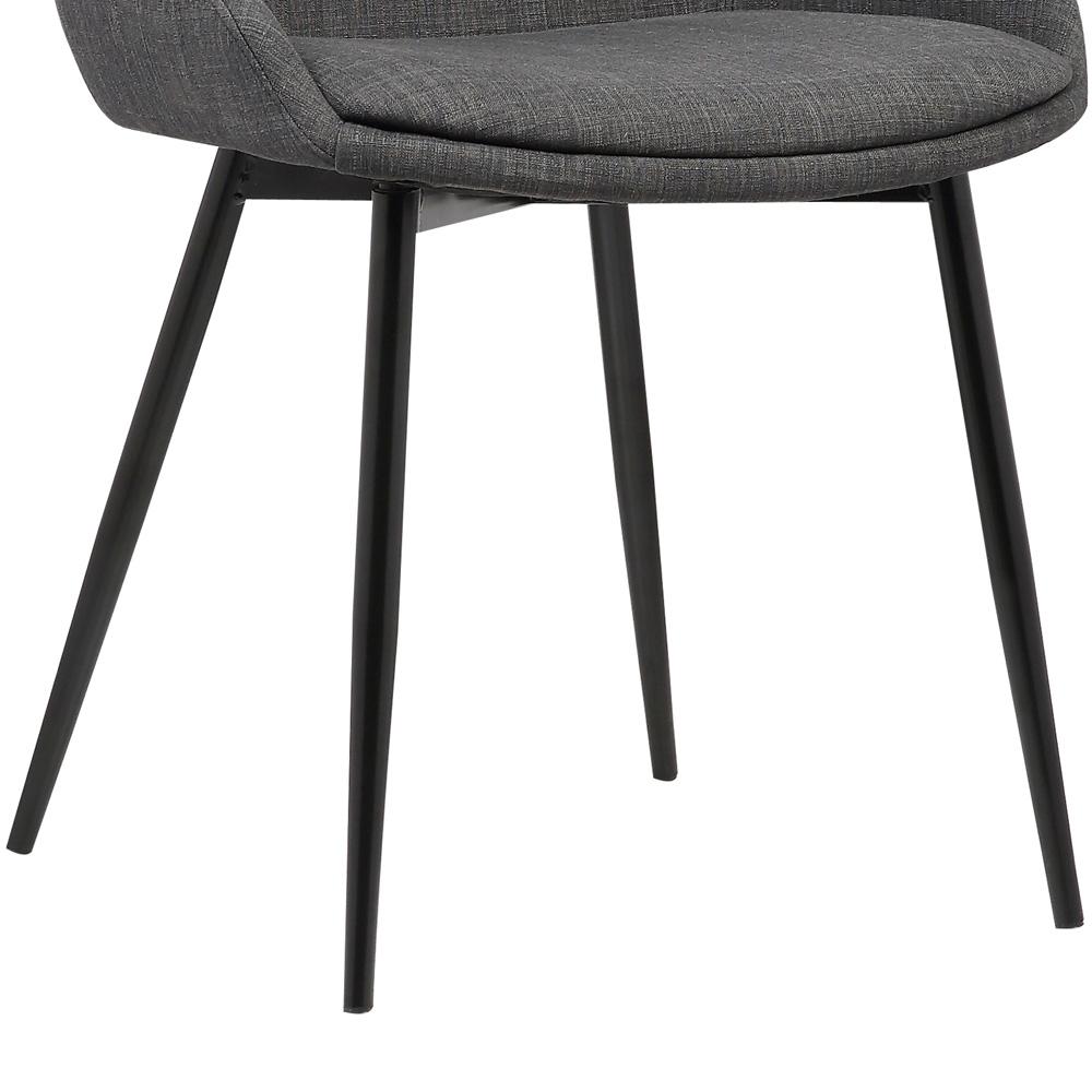 Armen Living - Mia Contemporary Dining Chair in Charcoal Fabric with Black Powder Coated Metal Legs - LCMICHCH veiw 7