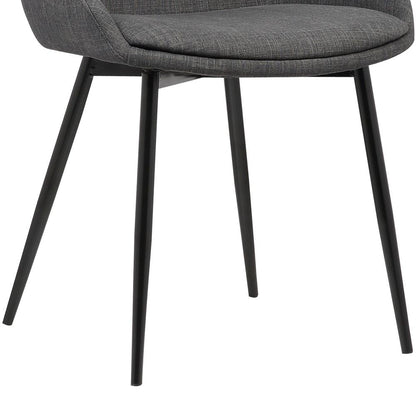 Armen Living - Mia Contemporary Dining Chair in Charcoal Fabric with Black Powder Coated Metal Legs - LCMICHCH veiw 7