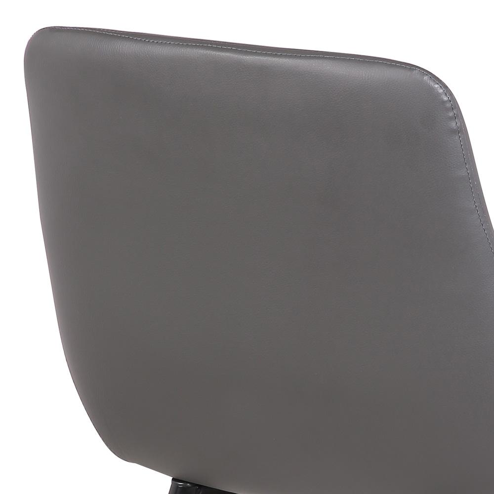 Armen Living - Mia Contemporary Dining Chair in Gray Faux Leather with Black Powder Coated Metal Legs - LCMICHGREY veiw 3