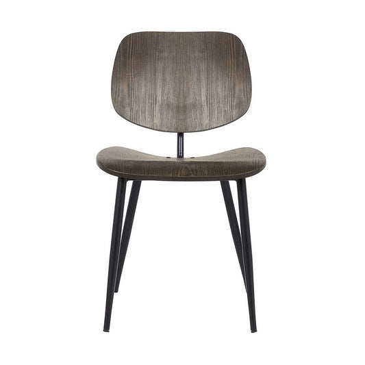 Armen Living - Miki Mid-Century Black and Walnut Wood Dining Accent Chairs (Set of 2) - LCMKSIWA veiw 2