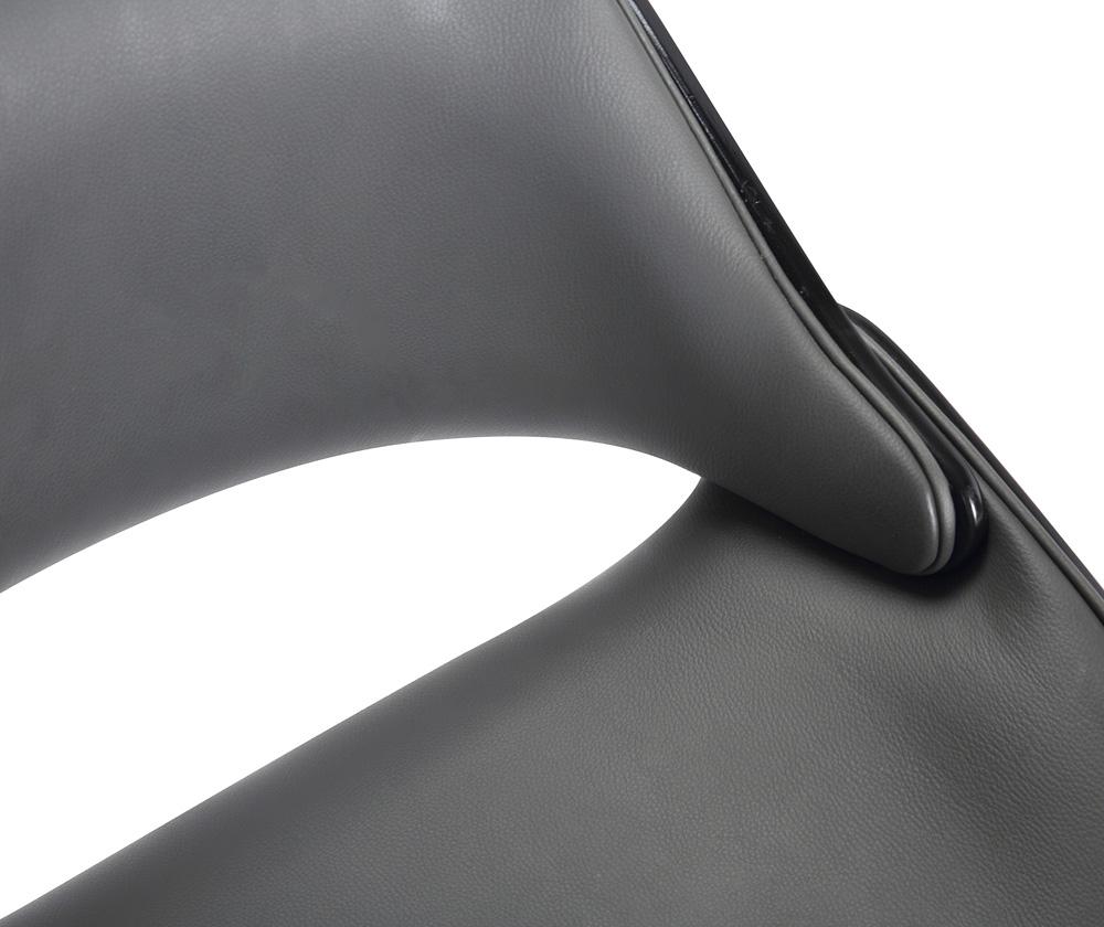 Armen Living - Mona 26in Counter Height Swivel Grey Faux Leather and Black Wood Bar Stool - LCMNBABLGR26 veiw 5