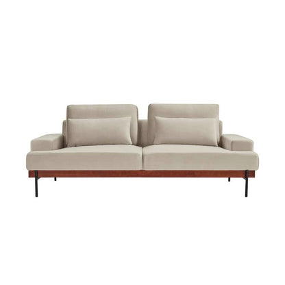 Armen Living - Monet 86in Mid-Century Modern Beige Velvet Sofa - LCMOSOBEIGE veiw 1