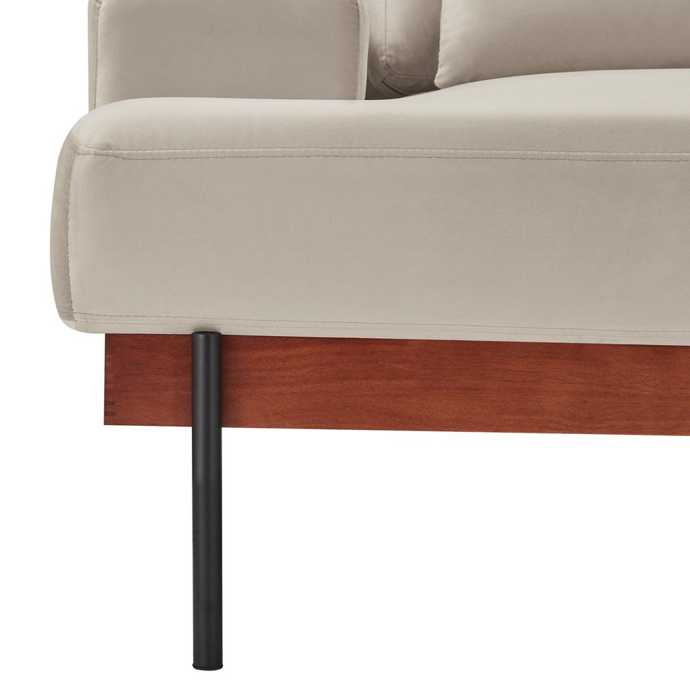Armen Living - Monet 86in Mid-Century Modern Beige Velvet Sofa - LCMOSOBEIGE veiw 5