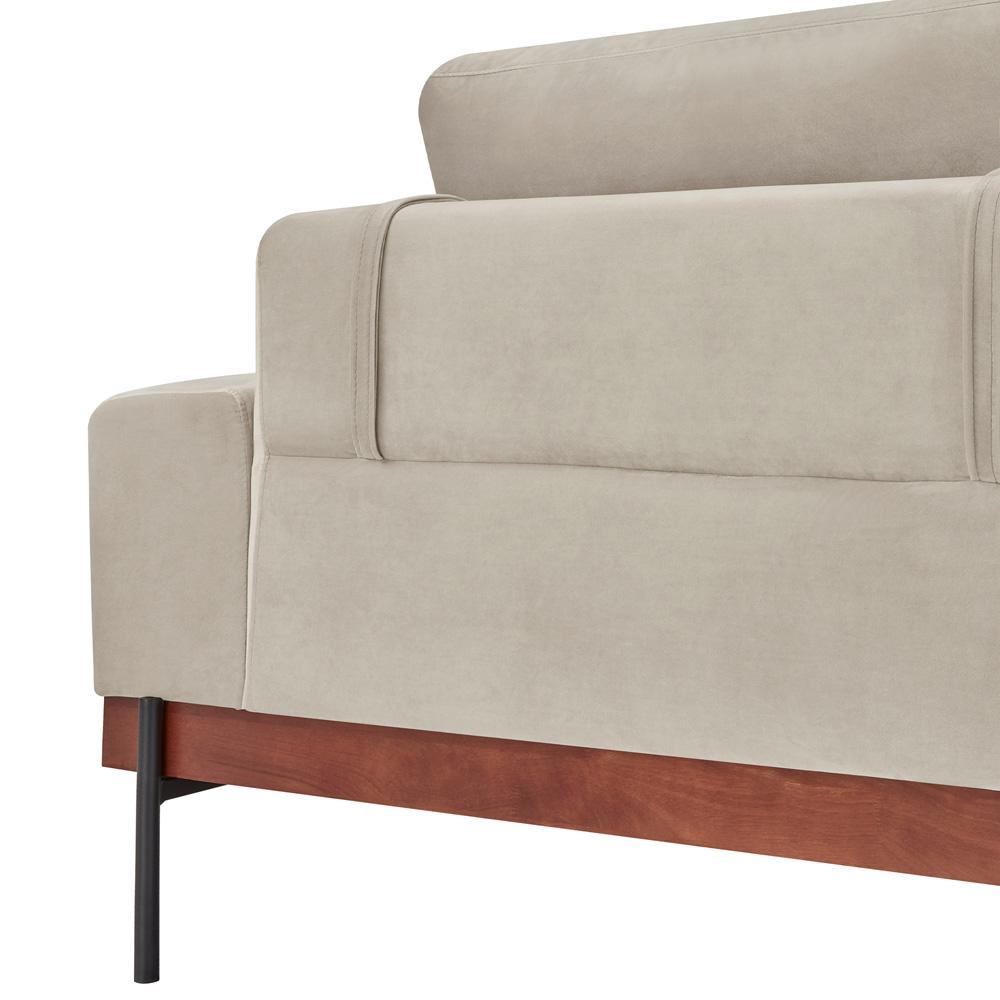 Armen Living - Monet 86in Mid-Century Modern Beige Velvet Sofa - LCMOSOBEIGE veiw 6