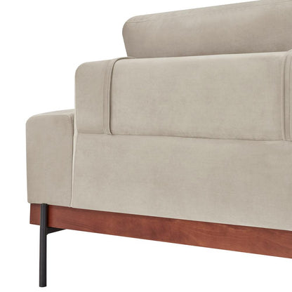 Armen Living - Monet 86in Mid-Century Modern Beige Velvet Sofa - LCMOSOBEIGE veiw 6