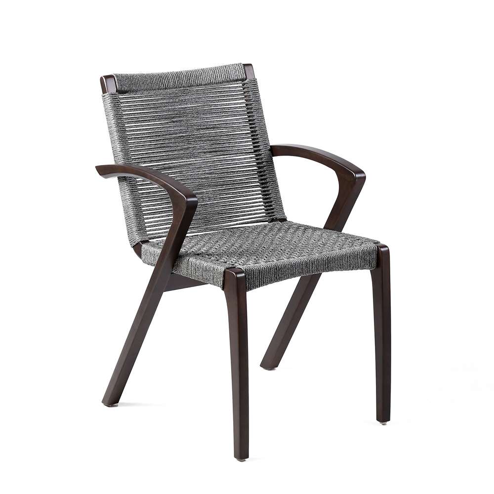 Armen Living - Nabila Outdoor Dark Eucalyptus Wood and Grey Rope Dining Chairs (Set of 2) - 840254333420 veiw 2
