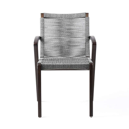 Armen Living - Nabila Outdoor Dark Eucalyptus Wood and Grey Rope Dining Chairs (Set of 2) - 840254333420 veiw 3